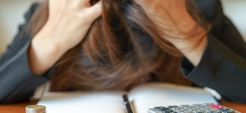 stressed business woman mistake